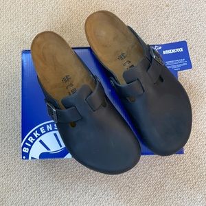 Birkenstock Boston Black Leather
